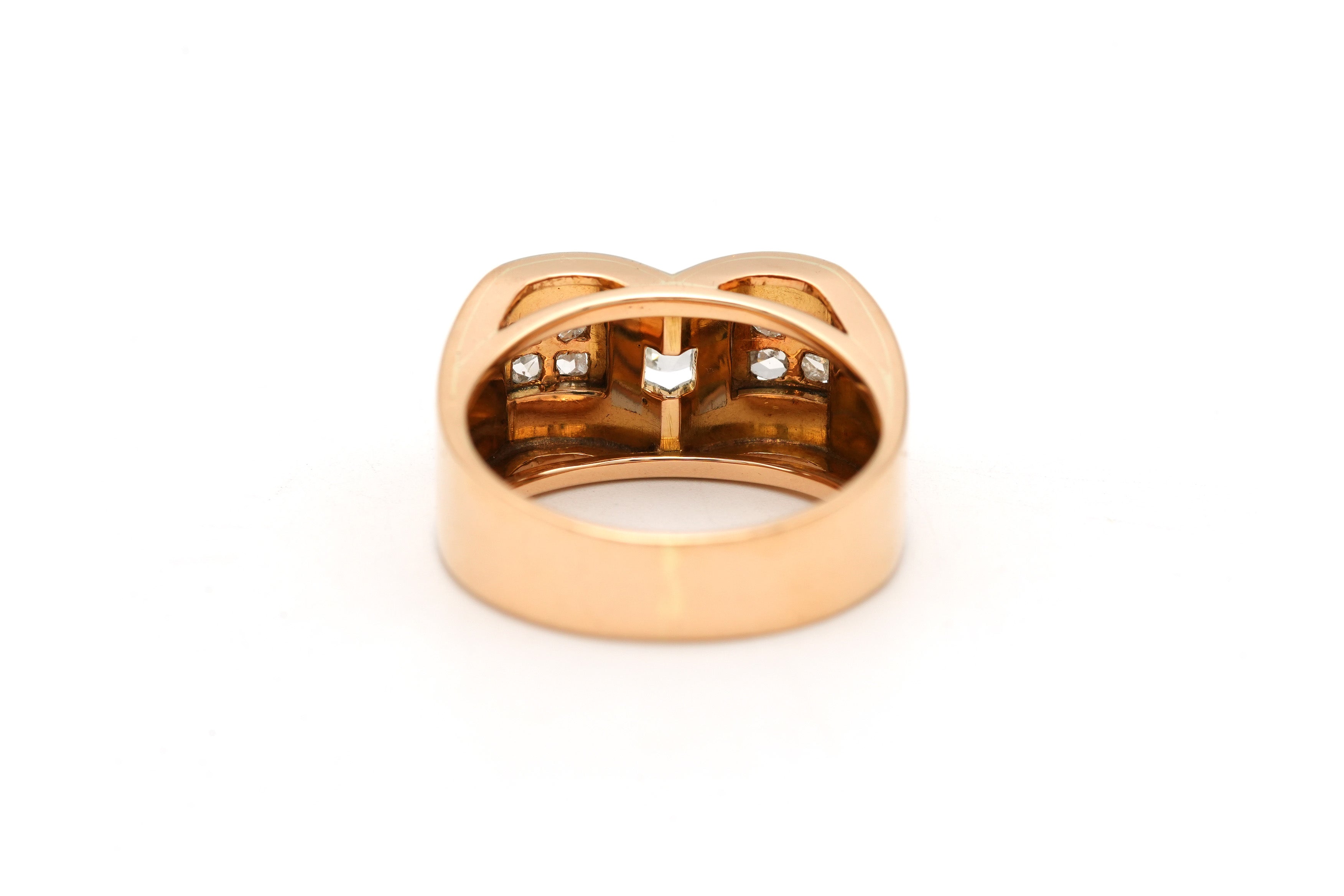 Bague Tank en or blanc, or jaune et diamants