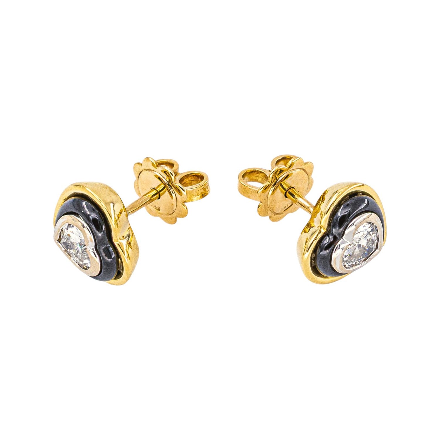 Boucles d'oreilles Puces Or jaune Diamant