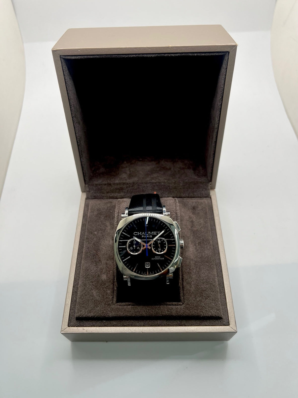 Montre CHAUMET "Dandy" en acier et cuir