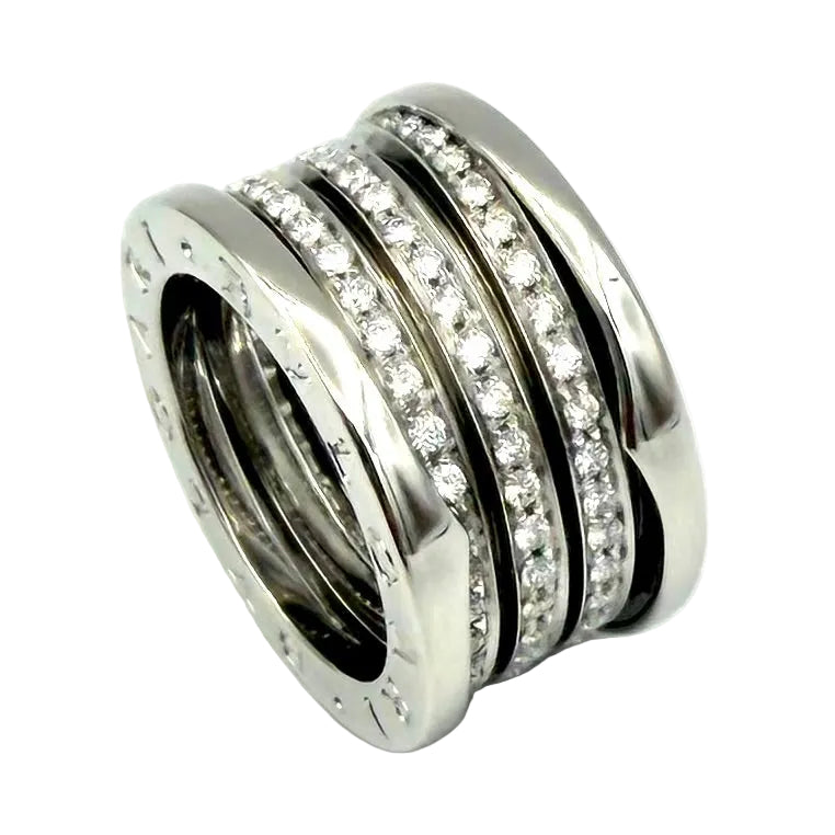 Bague Bandeau BULGARI "B.Zero1" en or blanc et diamants