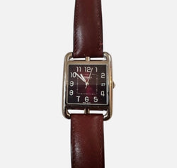 Montre HERMÈS en acier, cuir et quartz