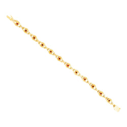 Bracelet Maille en or jaune, rubis et diamants