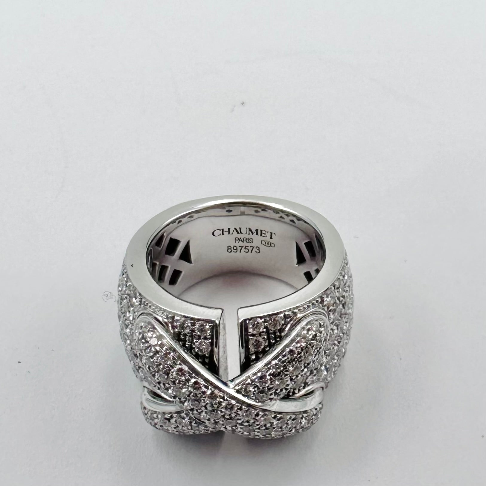 Bague Bandeau CHAUMET "Liens XL" en or blanc et diamants