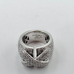 Bague Bandeau CHAUMET "Liens XL" en or blanc et diamants