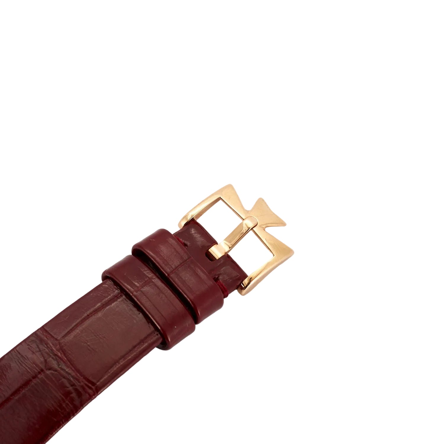 Montre VACHERON CONSTANTIN "Patrimony" PM en or rose, cuir et diamants
