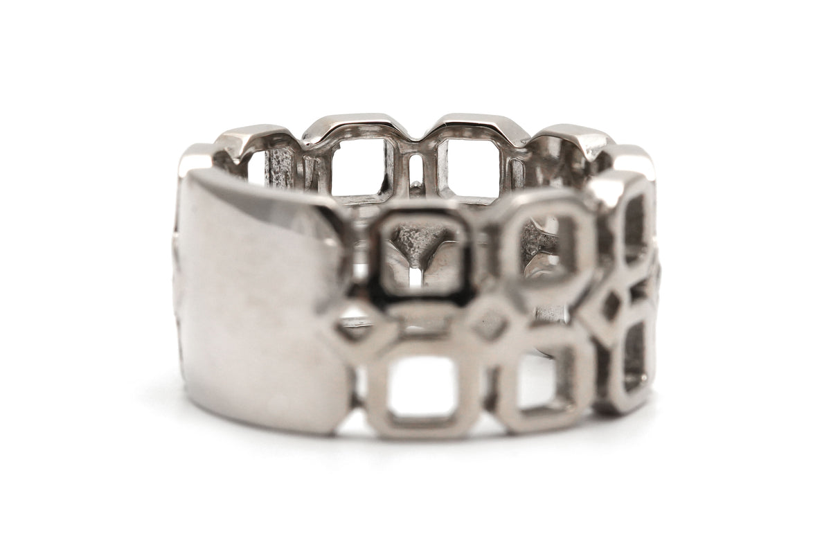 Bague Bandeau en or blanc et diamants