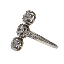 Bague 1930 en or 18k et platine avec diamants taille ancienne vers 1930. Taille 55. - Castafiore