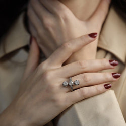 Bague 1930 en or 18k et platine avec diamants taille ancienne vers 1930. Taille 55. - Castafiore