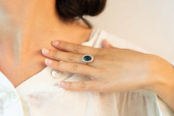 Bague 1930 saphir diamants - Castafiore