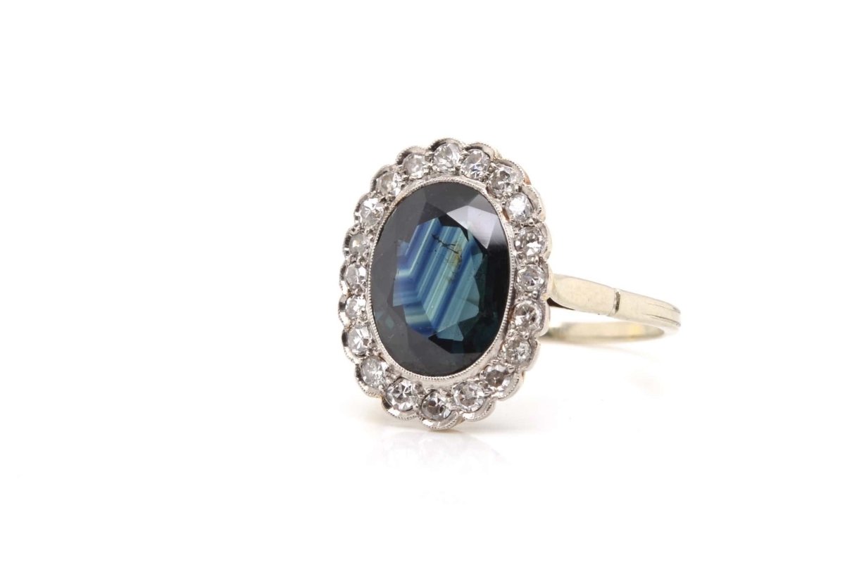 Bague 1930 saphir diamants - Castafiore
