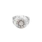 Bague 1950 dôme diamants en or blanc 18k - Castafiore