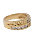 Bague 2 anneaux en or jaune et diamants - Castafiore