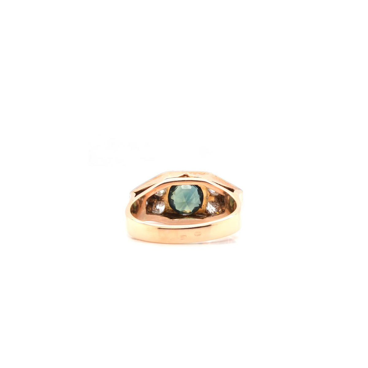Bague 1940 saphir vert en or 18k et platine