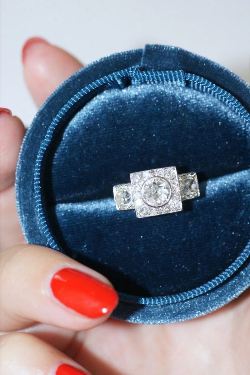 Bague 3 diamants Art Deco - Castafiore