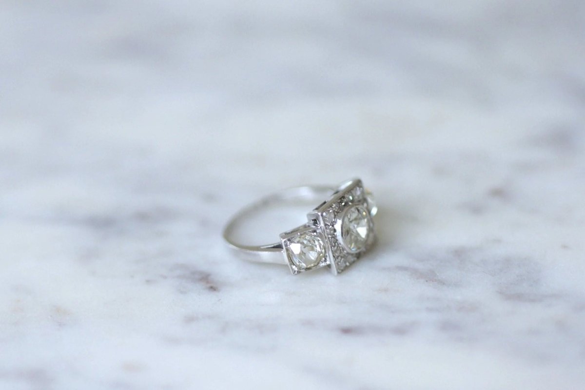 Bague 3 diamants Art Deco - Castafiore