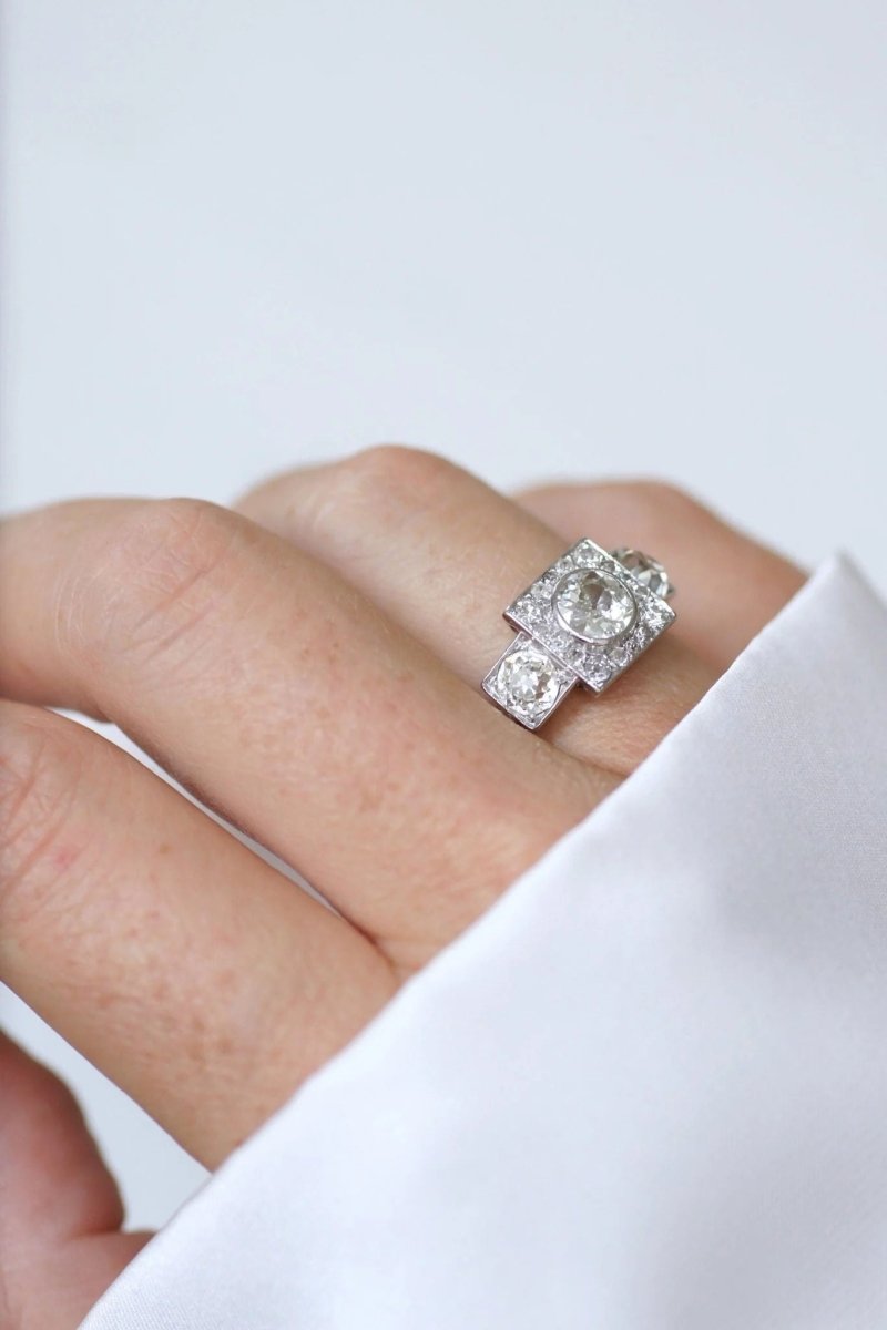 Bague 3 diamants Art Deco - Castafiore
