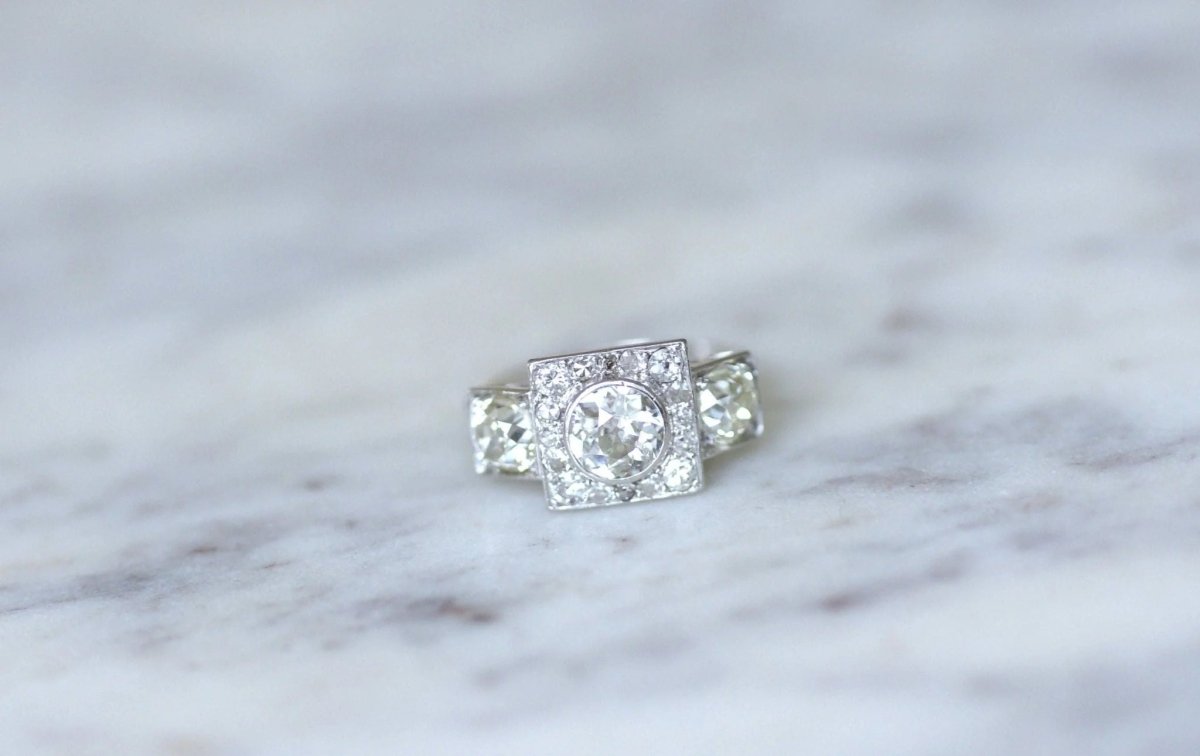 Bague 3 diamants Art Deco - Castafiore