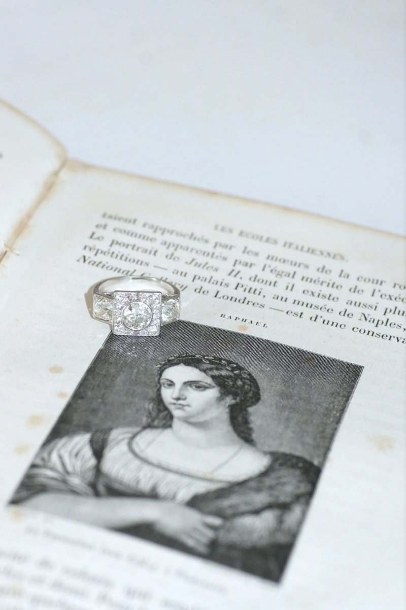 Bague 3 diamants Art Deco - Castafiore