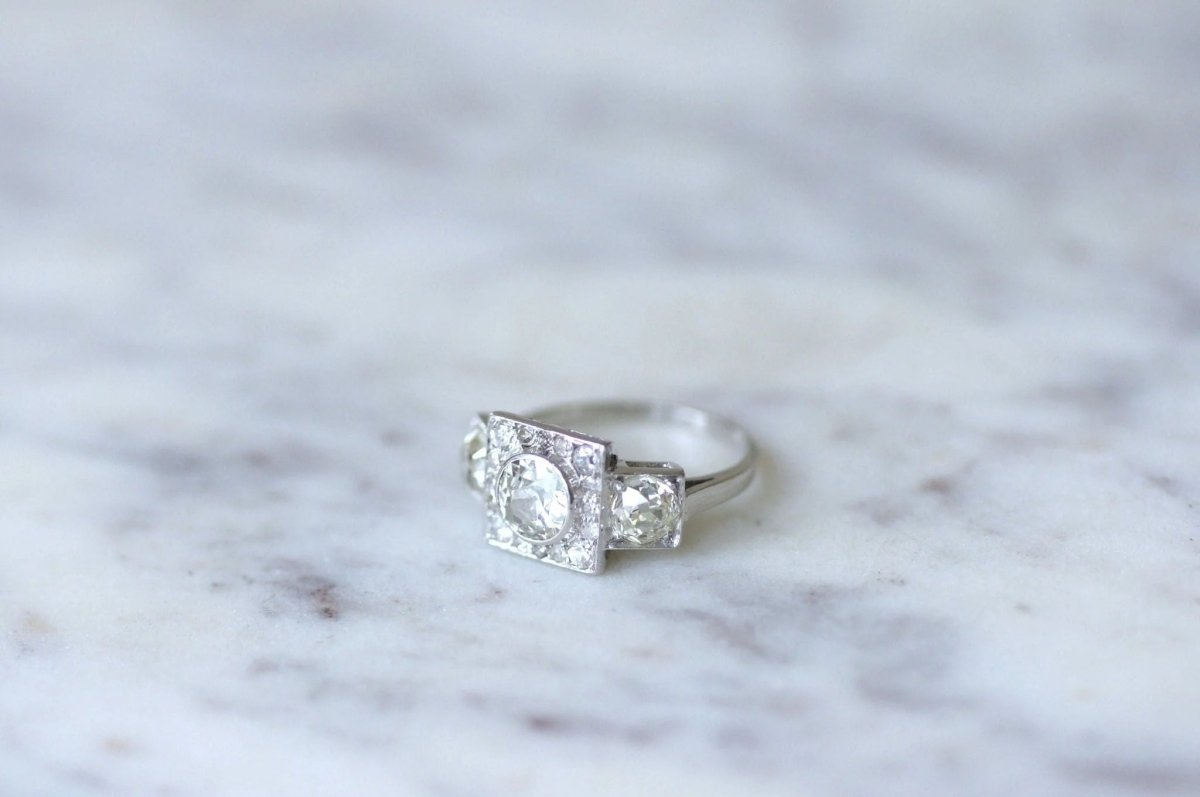 Bague 3 diamants Art Deco - Castafiore