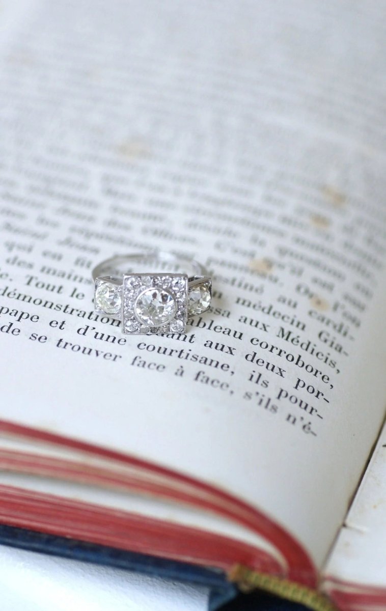 Bague 3 diamants Art Deco - Castafiore