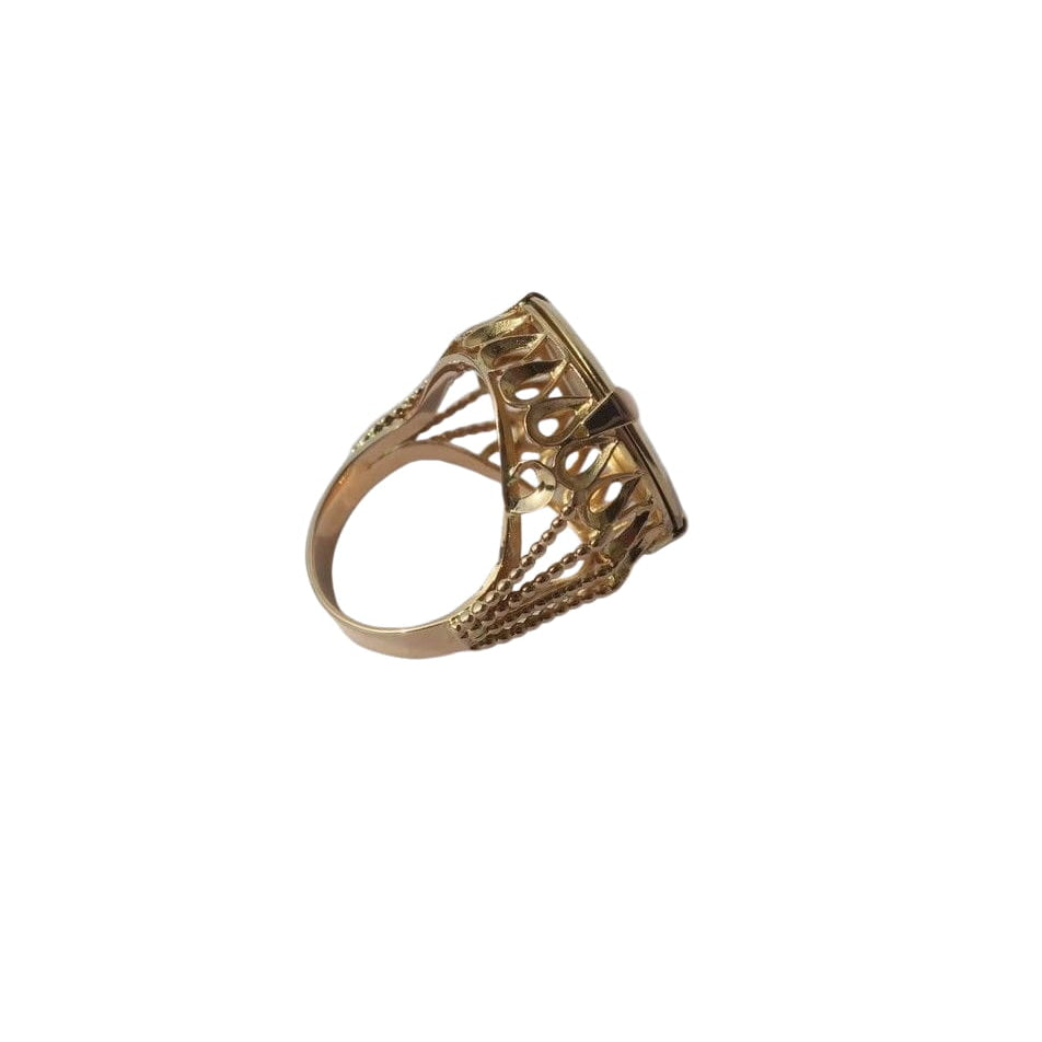 Bague A. AUGIS chevalière médaille d'amour en or jaune - Castafiore