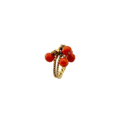 Bague à breloques en or jaune et corail - Castafiore