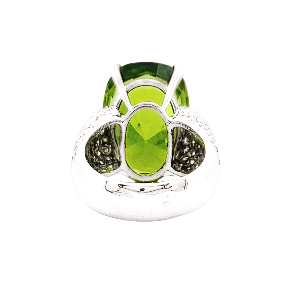 Bague ADLER en or blanc, péridot et diamants - Castafiore