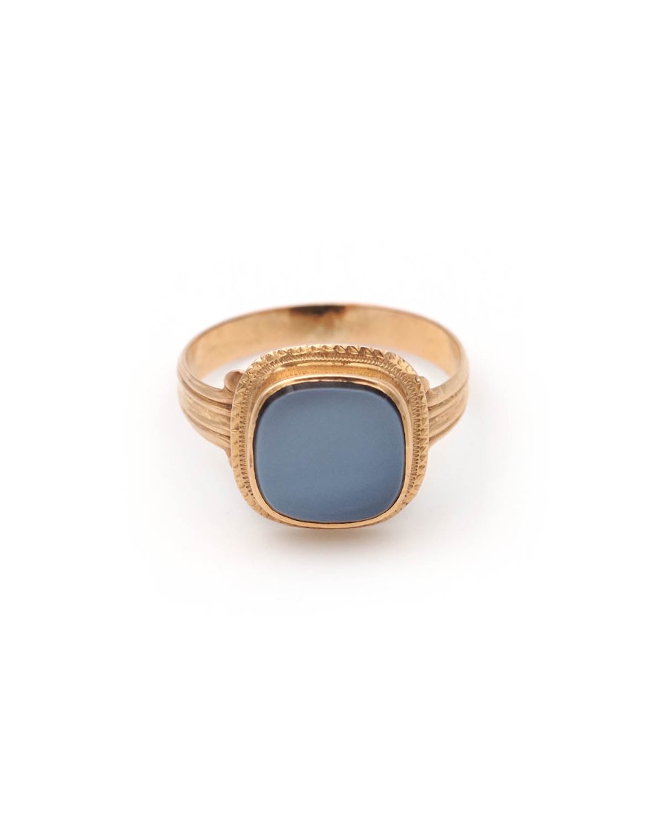 Bague agate nicolo ancienne en or - Castafiore