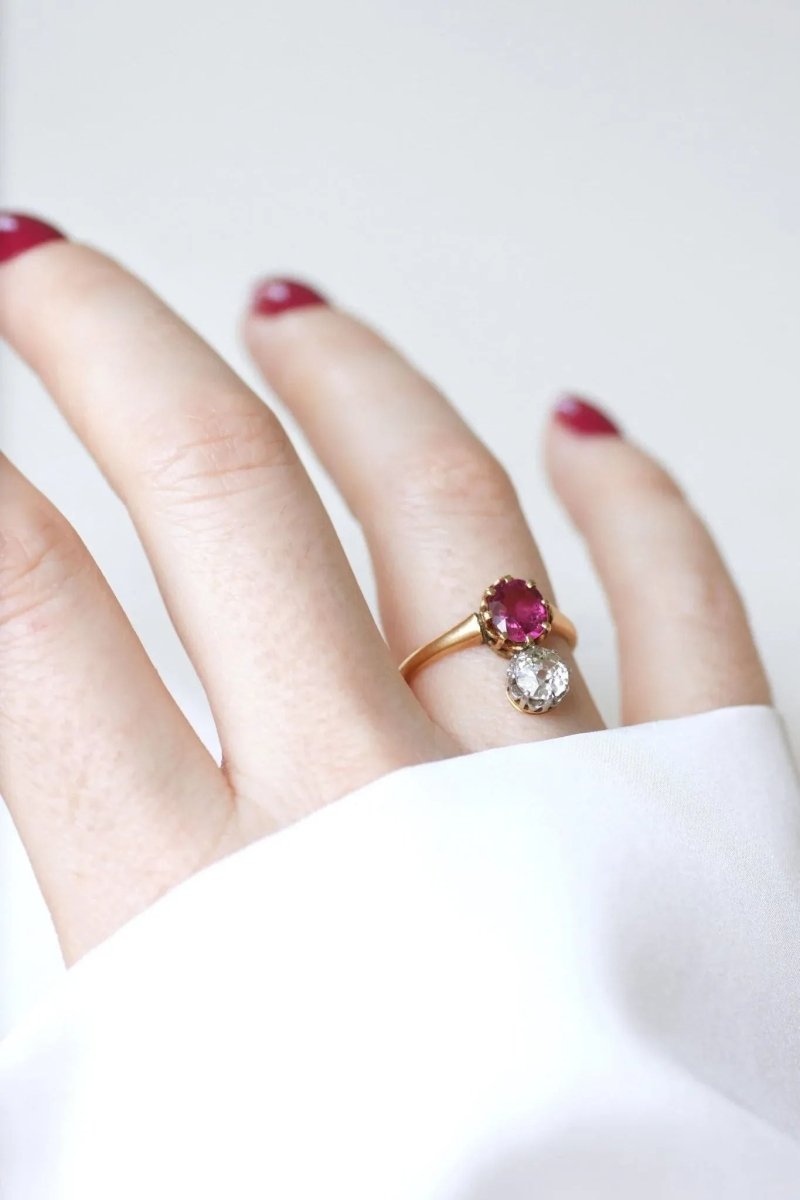 Bague aigrette diamant et tourmaline rose - Castafiore