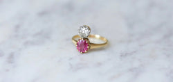 Bague aigrette diamant et tourmaline rose - Castafiore