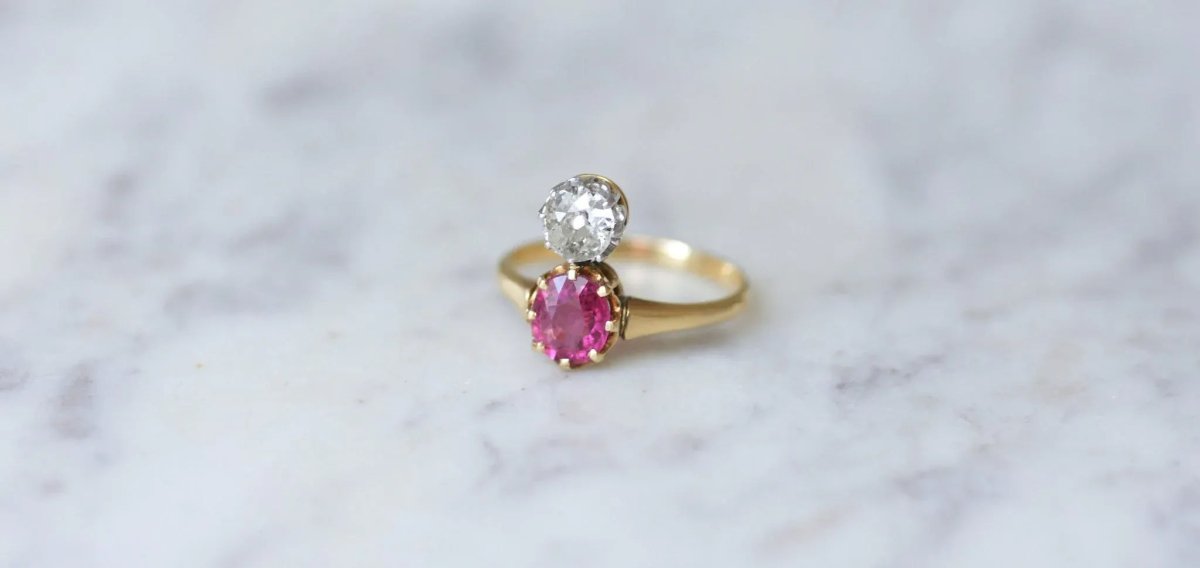 Bague aigrette diamant et tourmaline rose - Castafiore