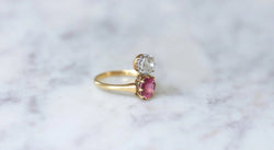 Bague aigrette diamant et tourmaline rose - Castafiore