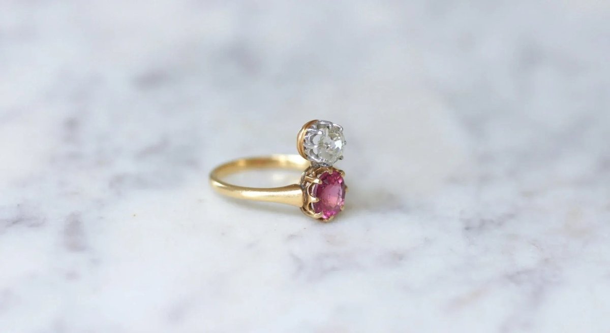 Bague aigrette diamant et tourmaline rose - Castafiore