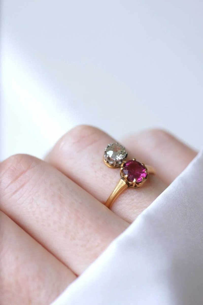 Bague aigrette diamant et tourmaline rose - Castafiore