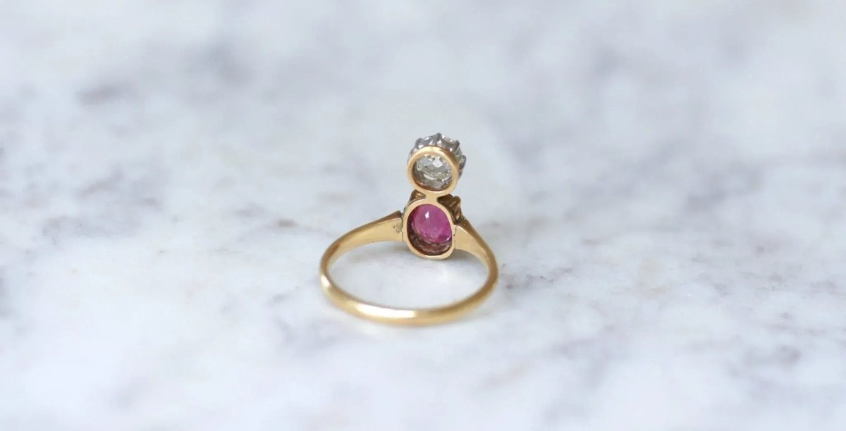 Bague aigrette diamant et tourmaline rose - Castafiore