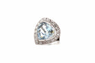 Bague aigue-marine diamants en platine - Castafiore