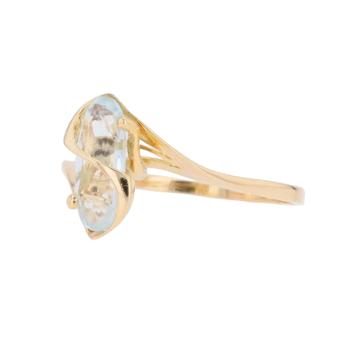 Bague aigue - marine en or jaune - Castafiore