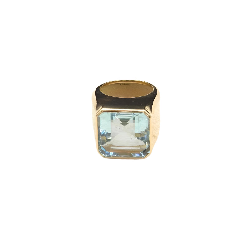 Bague aigue-marine en or jaune 18k - Castafiore