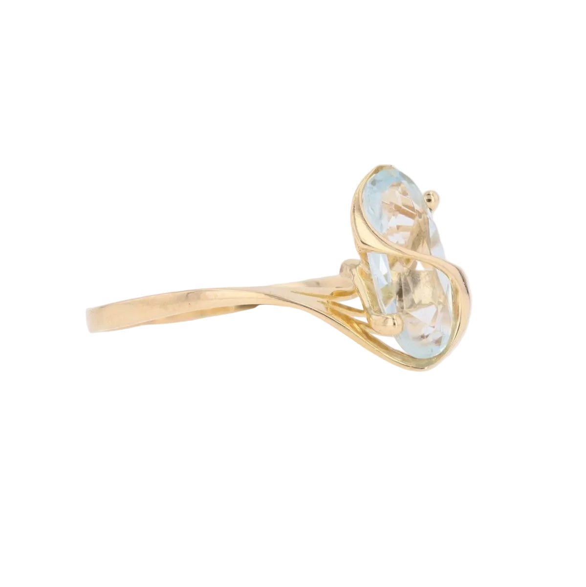 Bague aigue - marine en or jaune - Castafiore