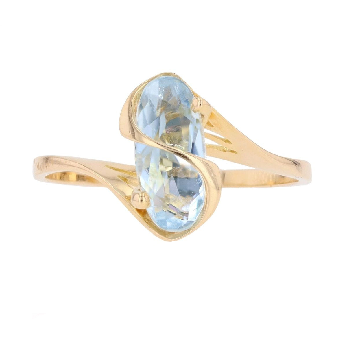Bague aigue - marine en or jaune - Castafiore