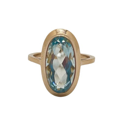 Bague Aigue - marine en or rose - Castafiore