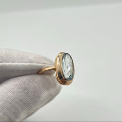 Bague Aigue - marine en or rose - Castafiore