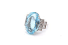 Bague aigue marine en platine - Castafiore