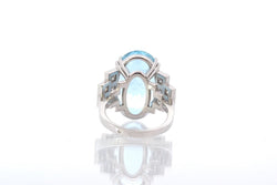 Bague aigue marine en platine - Castafiore