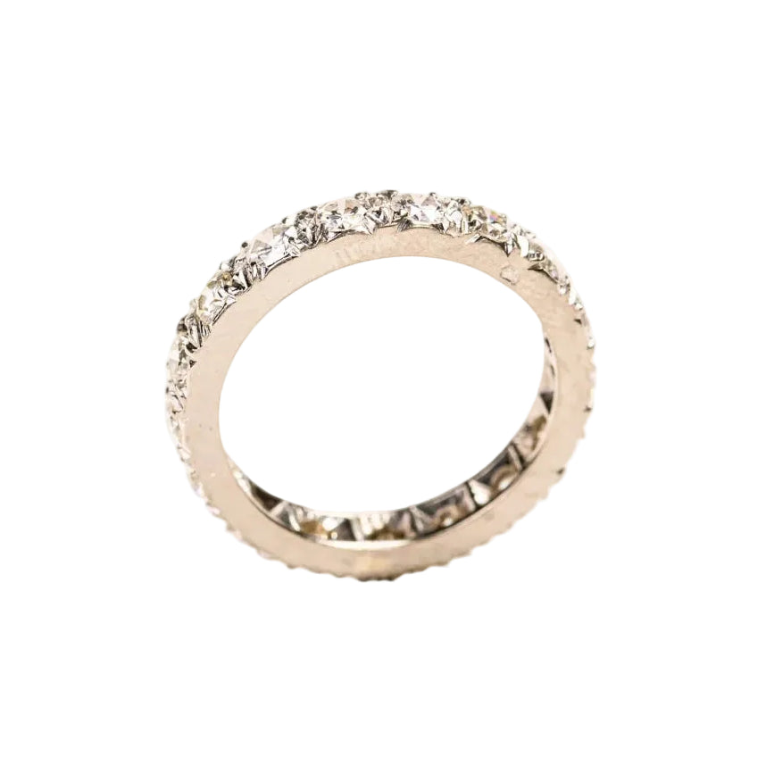 Bague Alliance américaine en or blanc et diamants - Castafiore