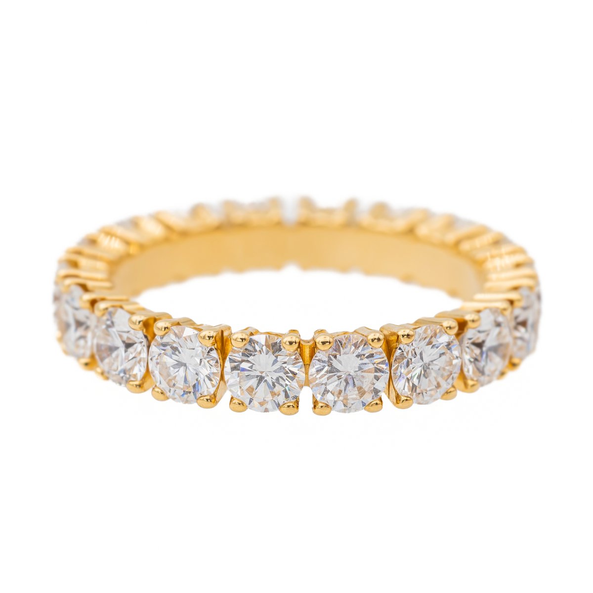 Bague Alliance américaine en or jaune et diamants