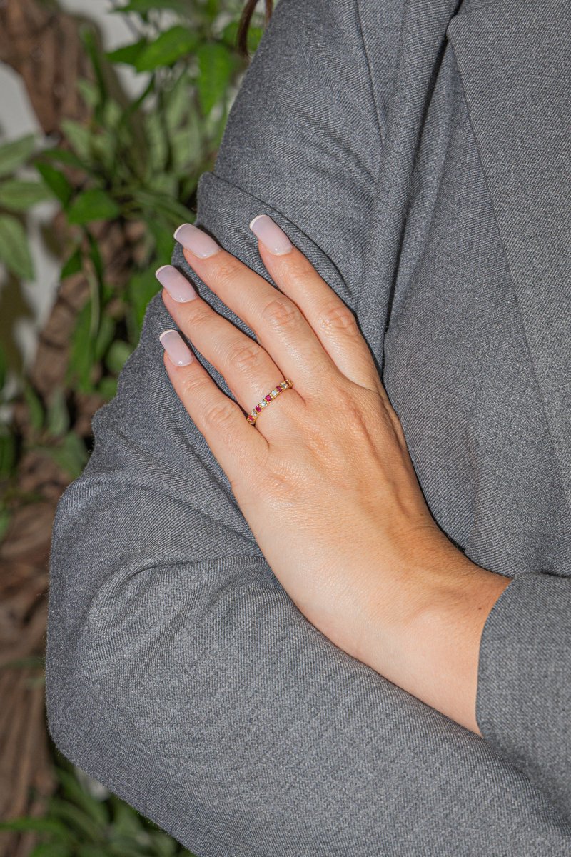 Bague Alliance américaine Or jaune Diamant - Castafiore