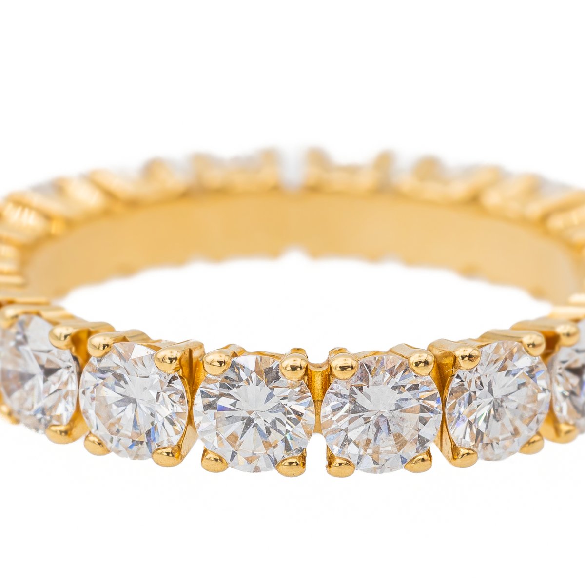 Bague Alliance américaine en or jaune et diamants