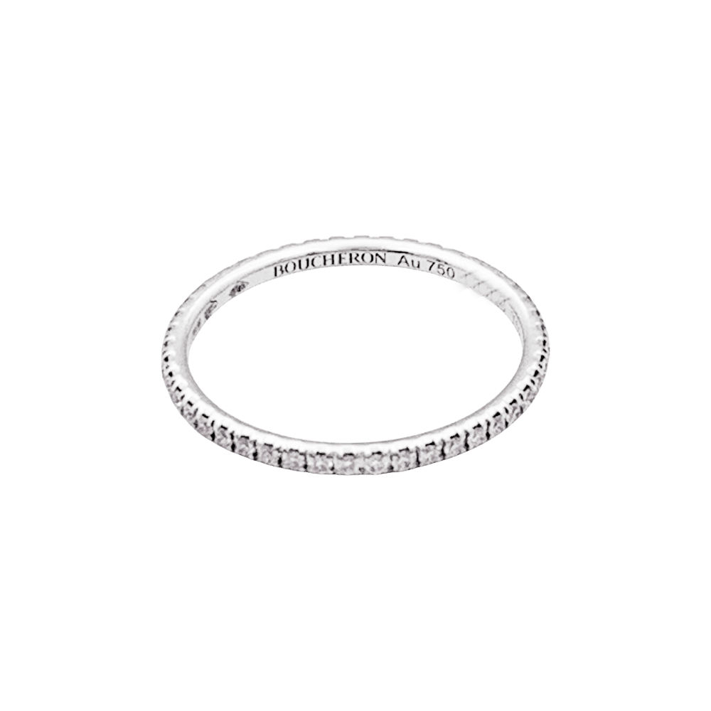 Bague Alliance BOUCHERON "Epure" en or blanc et diamants - Castafiore