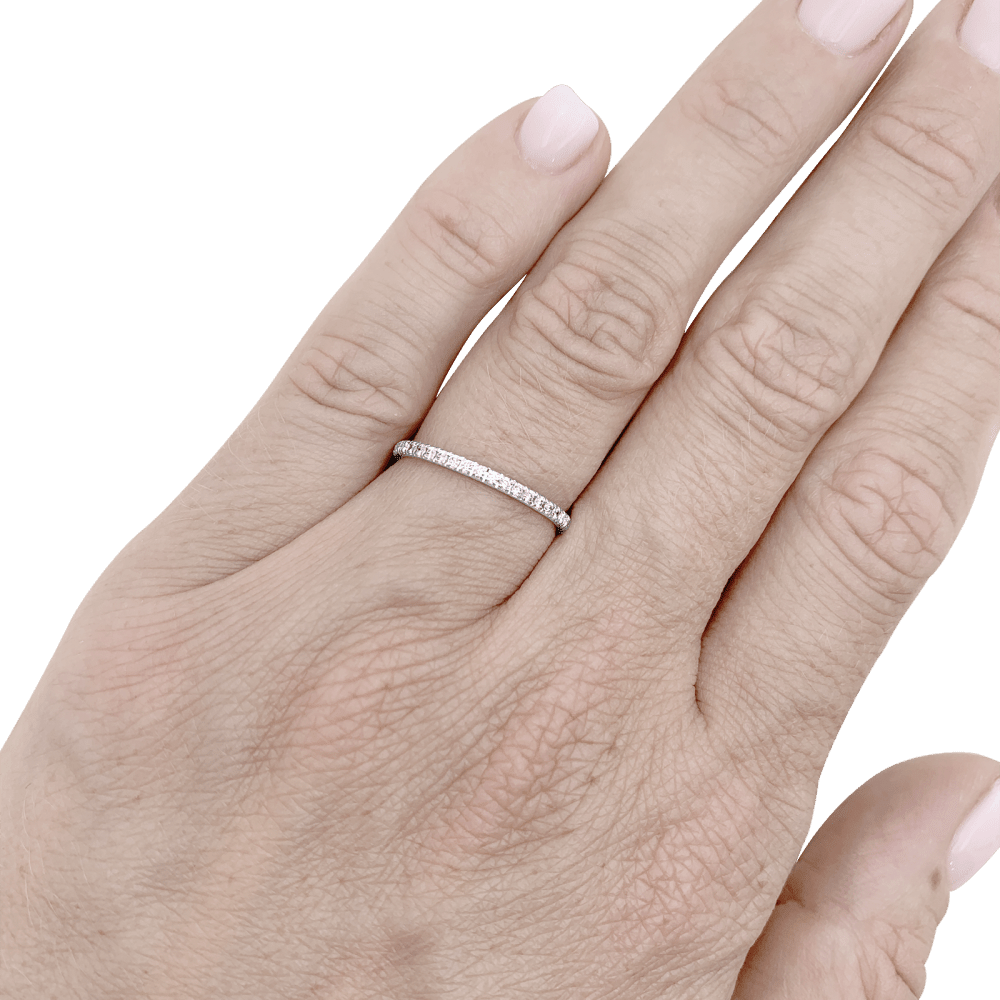 Bague Alliance BOUCHERON "Epure" en or blanc et diamants - Castafiore